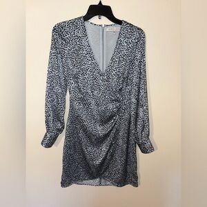 Vero Moda Black & White Leopard Wrap Mini Dress